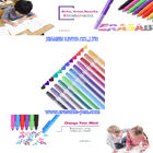 Pisanie gładko luźne długopis z 12 kolorowymi liniami